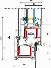 чертеж профиля REHAU Basic-Design