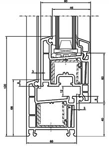 Чертеж профиля REHAU Thermo-Design